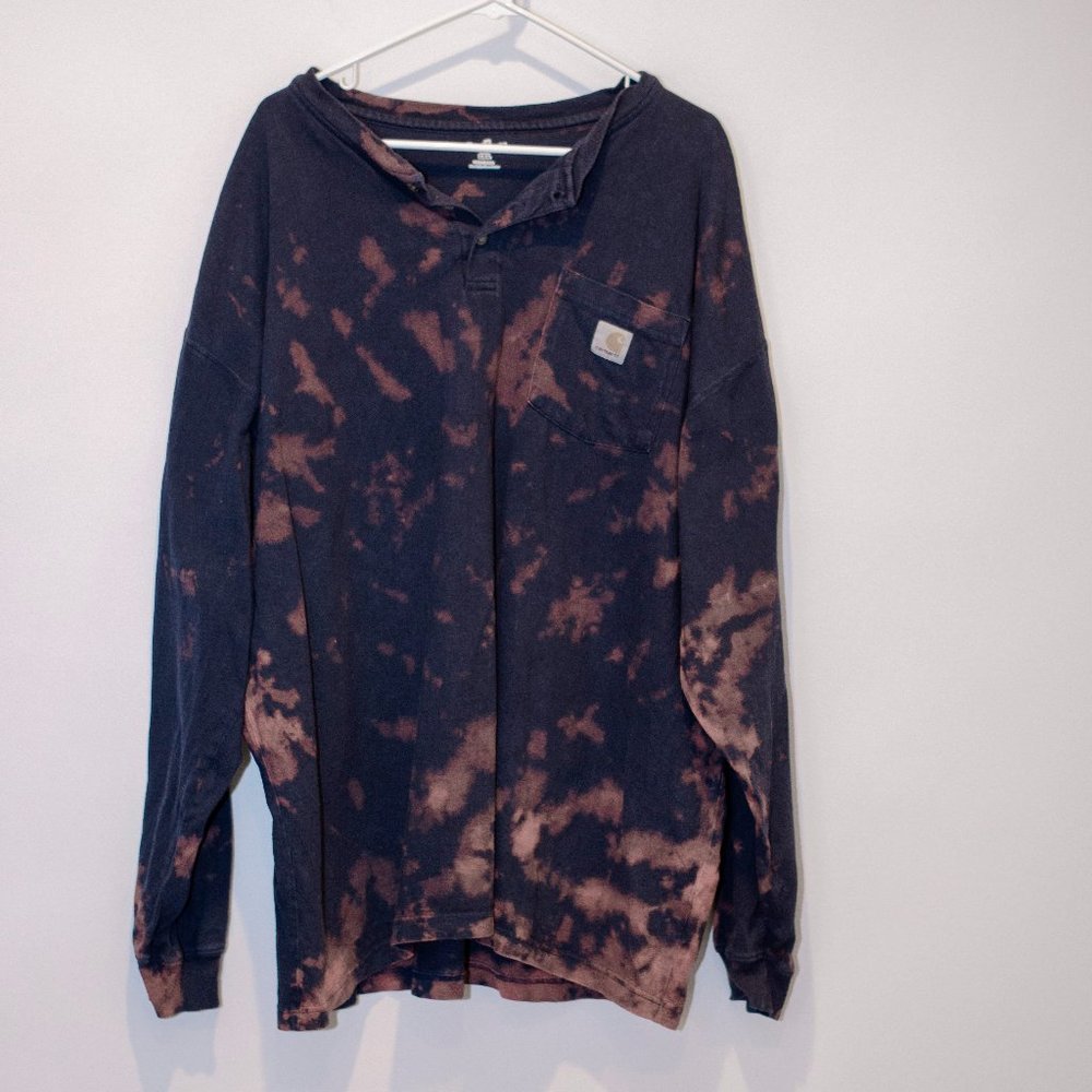 Carhartt Men's Reverse Tie Dye Navy Long Sleeve